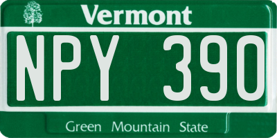 VT license plate NPY390