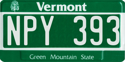 VT license plate NPY393