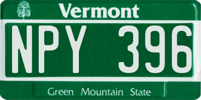 VT license plate NPY396