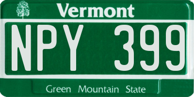 VT license plate NPY399