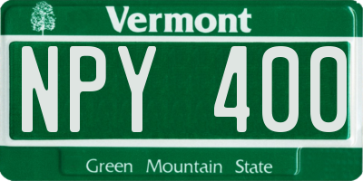 VT license plate NPY400