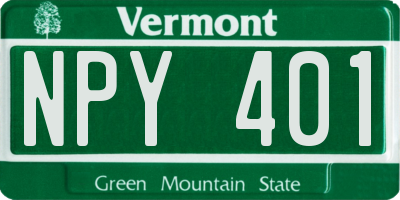 VT license plate NPY401