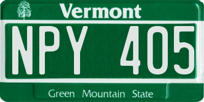 VT license plate NPY405