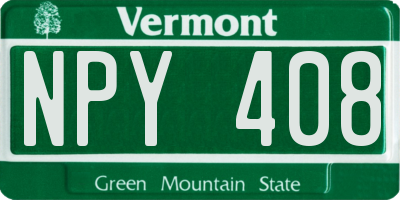 VT license plate NPY408
