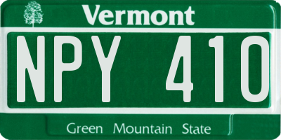 VT license plate NPY410