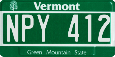 VT license plate NPY412