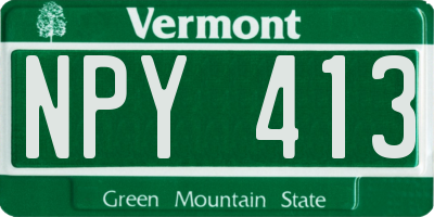 VT license plate NPY413