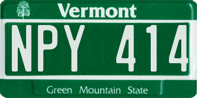 VT license plate NPY414