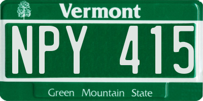 VT license plate NPY415