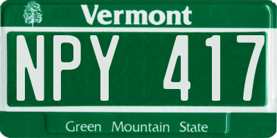 VT license plate NPY417