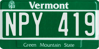 VT license plate NPY419