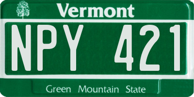 VT license plate NPY421