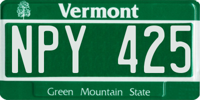 VT license plate NPY425