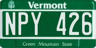 VT license plate NPY426