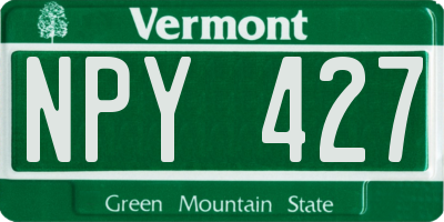 VT license plate NPY427