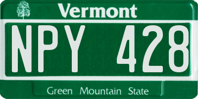 VT license plate NPY428