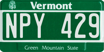 VT license plate NPY429