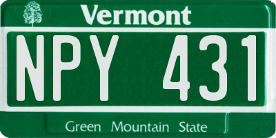 VT license plate NPY431