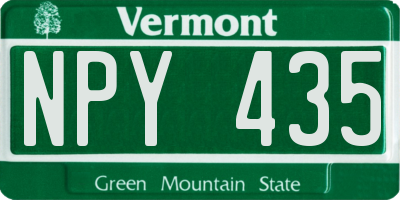 VT license plate NPY435