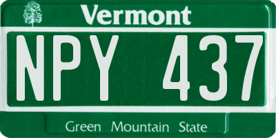 VT license plate NPY437