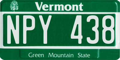 VT license plate NPY438