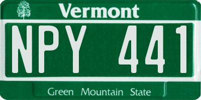 VT license plate NPY441