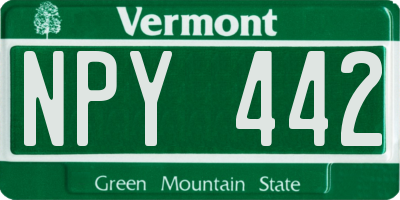 VT license plate NPY442