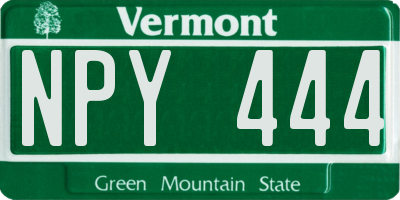 VT license plate NPY444