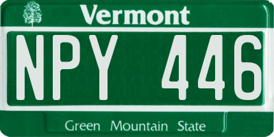 VT license plate NPY446