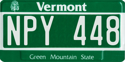 VT license plate NPY448