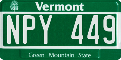 VT license plate NPY449