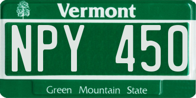 VT license plate NPY450