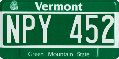 VT license plate NPY452