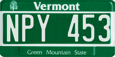 VT license plate NPY453
