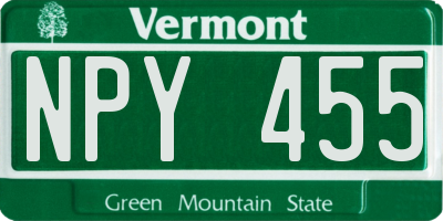 VT license plate NPY455