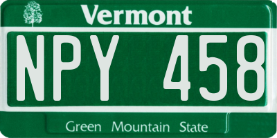 VT license plate NPY458
