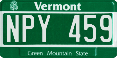 VT license plate NPY459