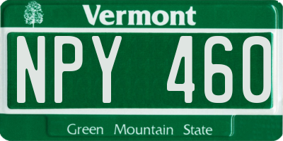 VT license plate NPY460