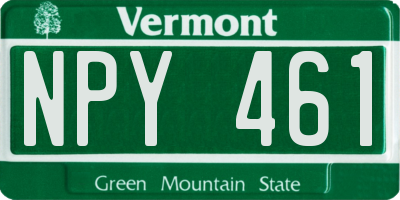 VT license plate NPY461