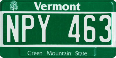 VT license plate NPY463