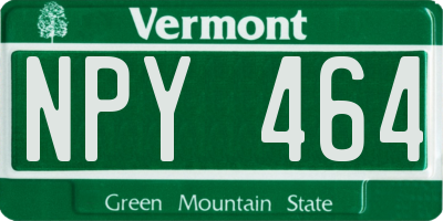 VT license plate NPY464