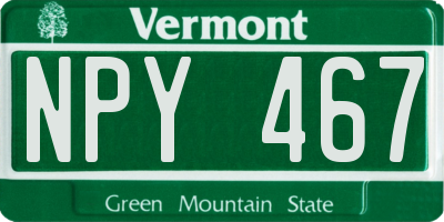 VT license plate NPY467