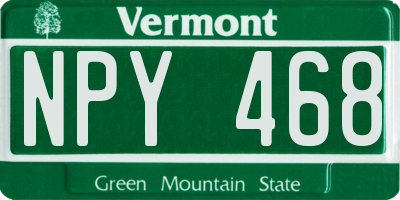 VT license plate NPY468