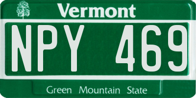 VT license plate NPY469