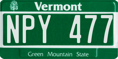 VT license plate NPY477