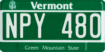 VT license plate NPY480