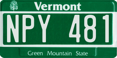 VT license plate NPY481