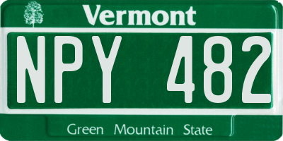 VT license plate NPY482