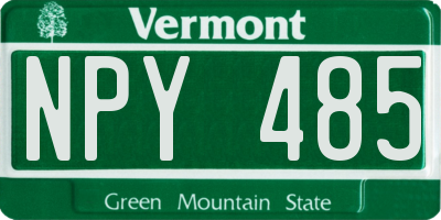 VT license plate NPY485