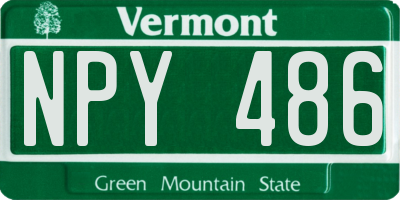 VT license plate NPY486